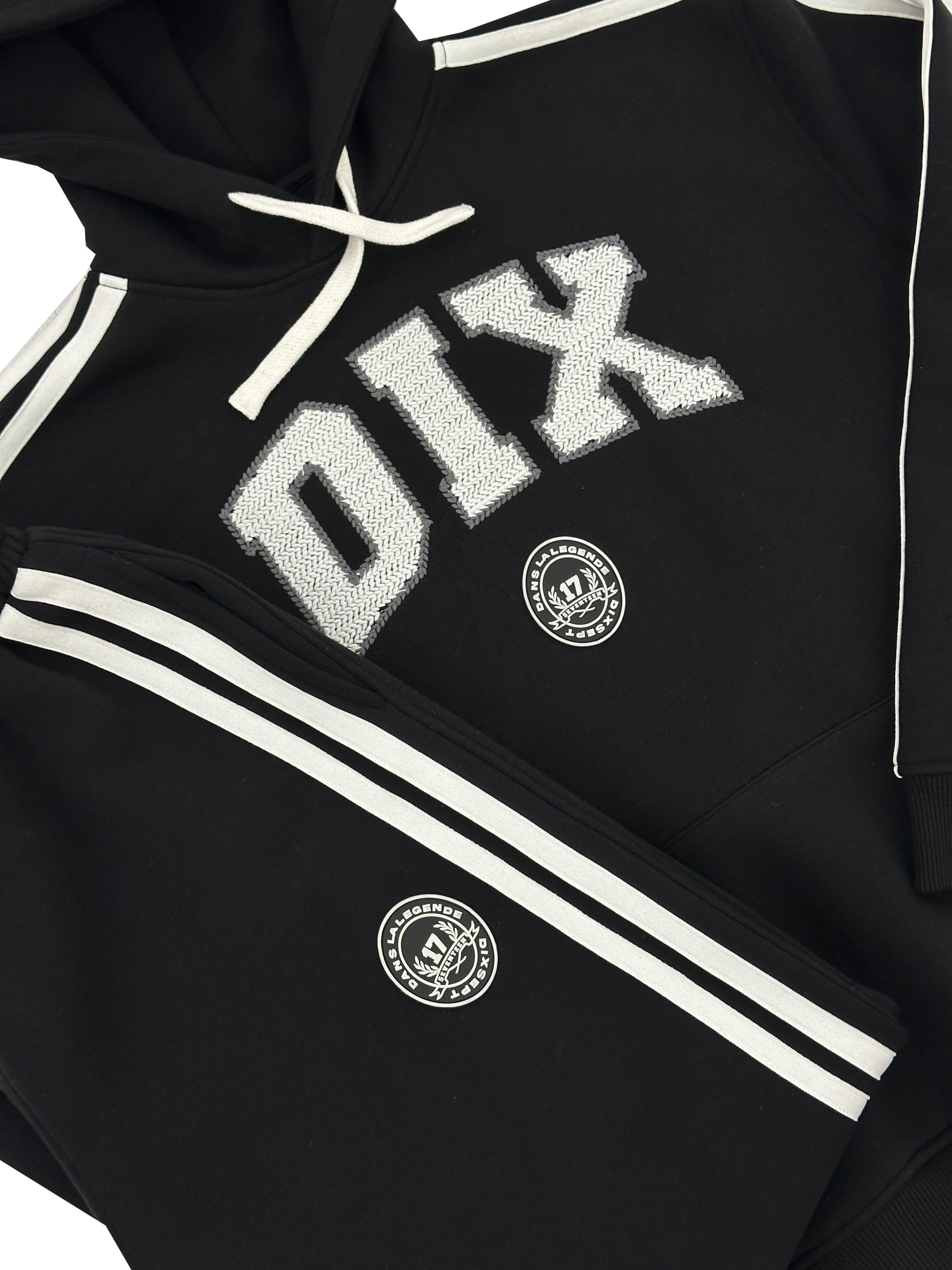 Black Dix College Loose Fit Pants