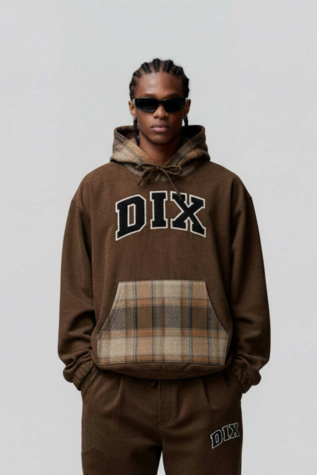 Brown Flannel Hoodie