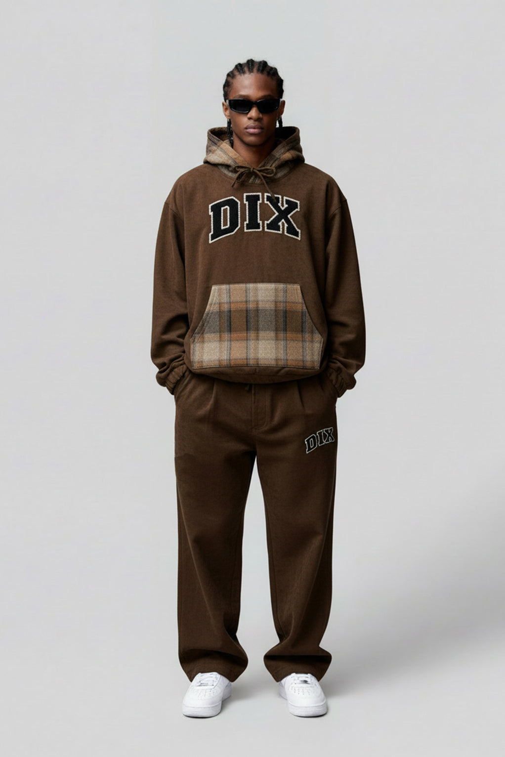 Brown Flannel Hoodie