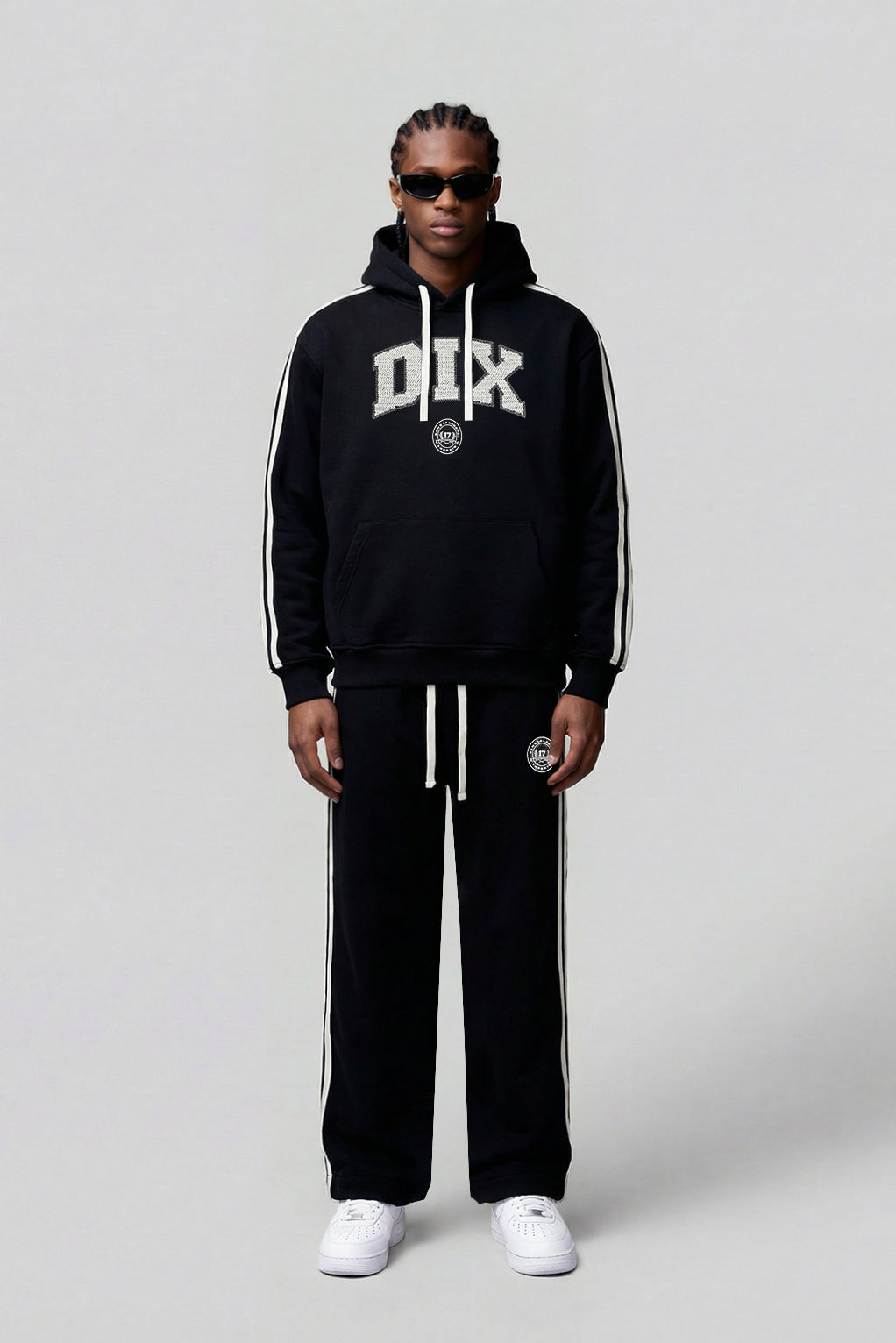Black Dix College Loose Fit Pants