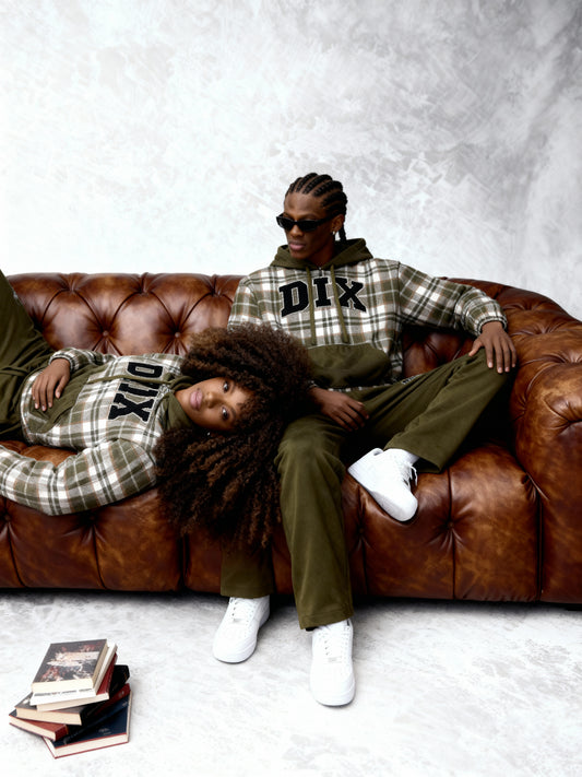 Khaki Flannel Hoodie