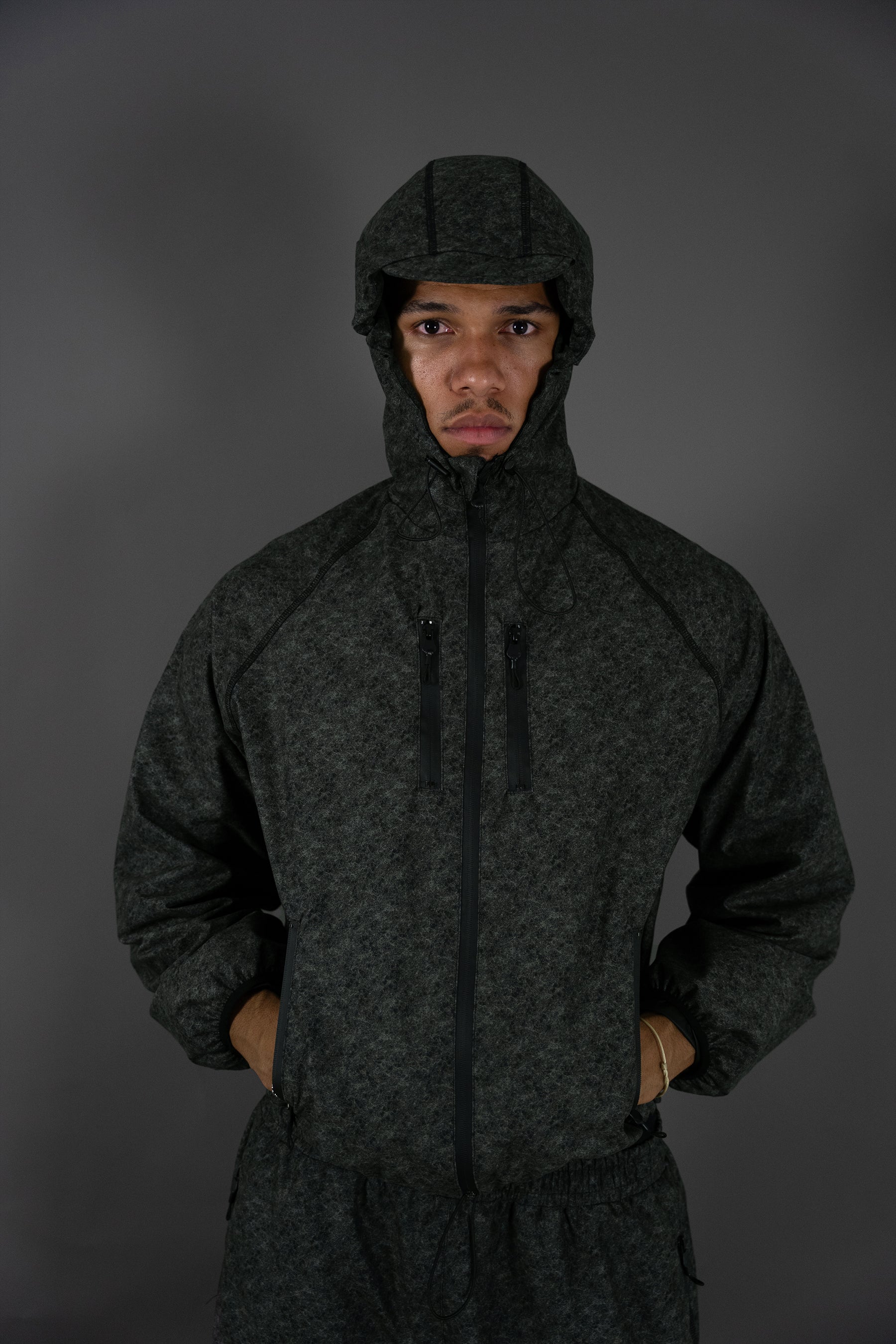 Velours-Tech Khaki Windbreaker Jacket