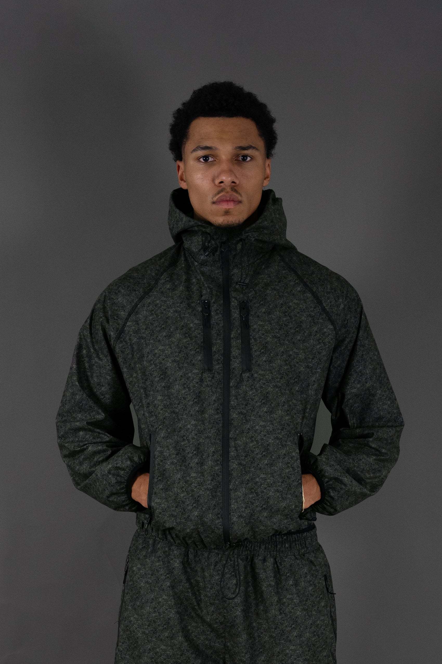 Velours-Tech Khaki Windbreaker Jacket