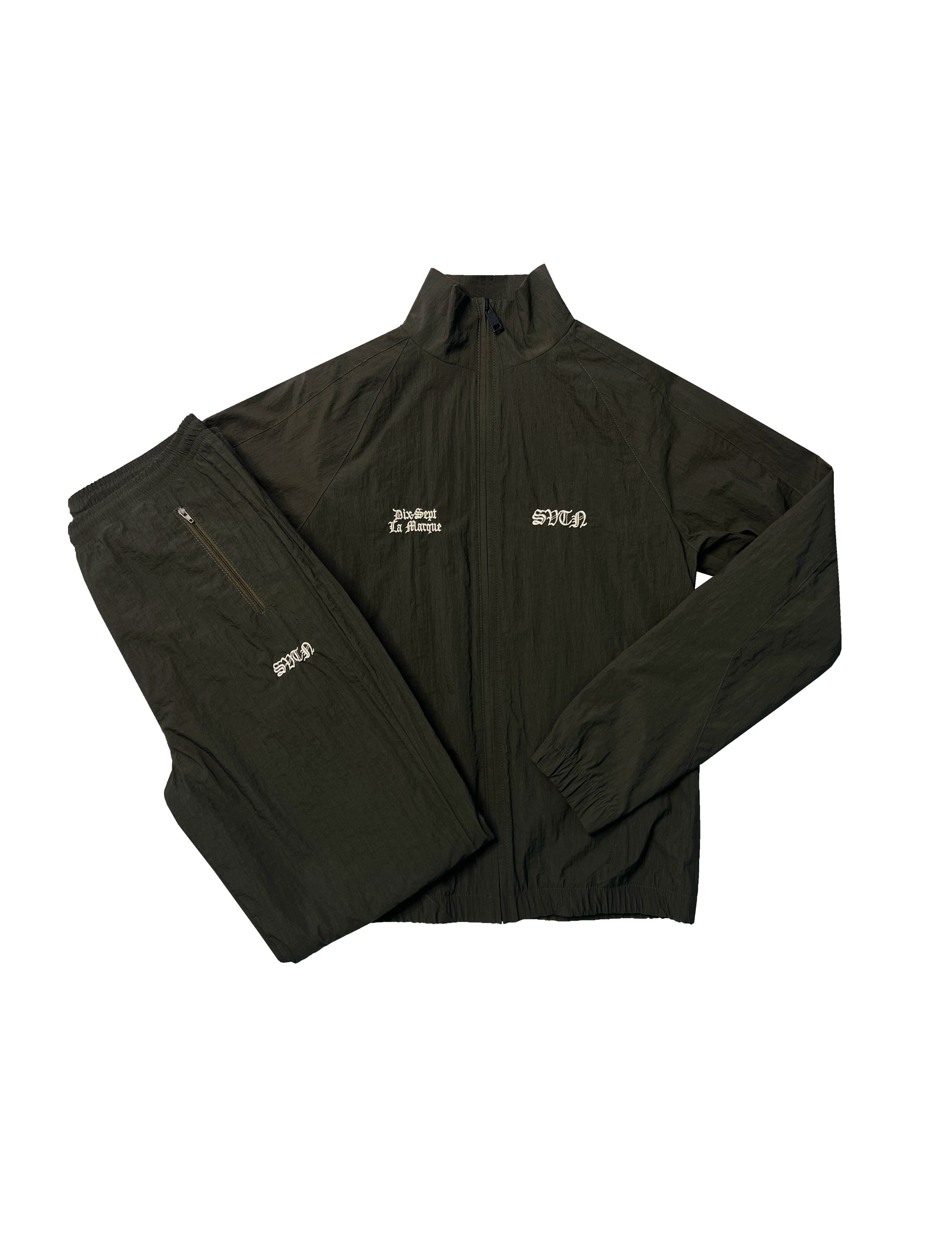 Khaki Windbreaker Track Pants