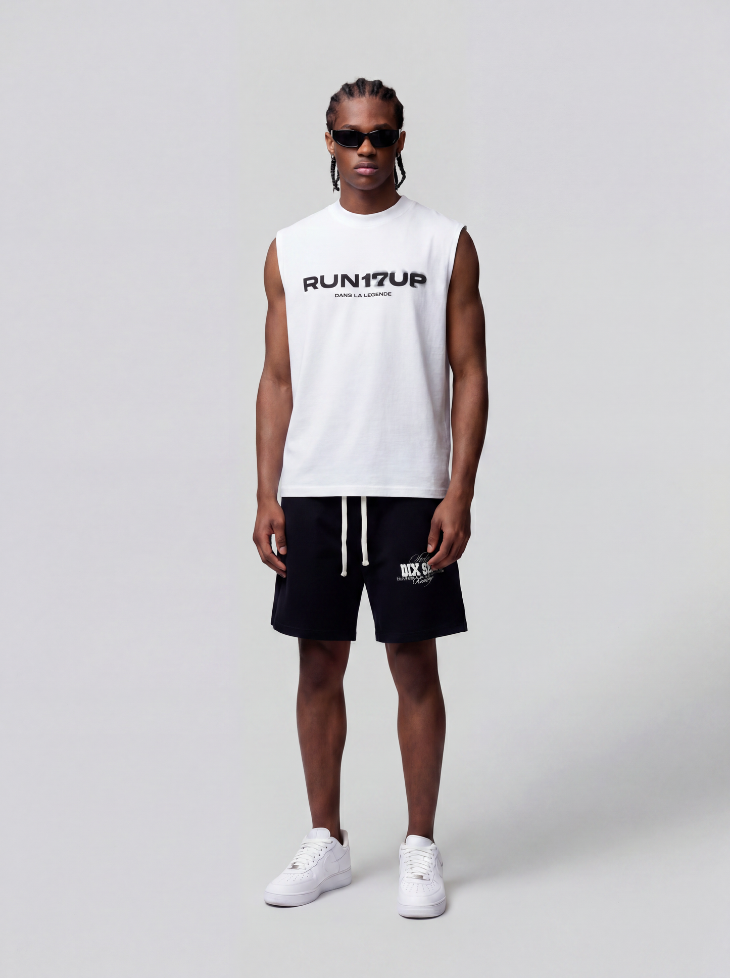 Run17up White Sleeveless Top