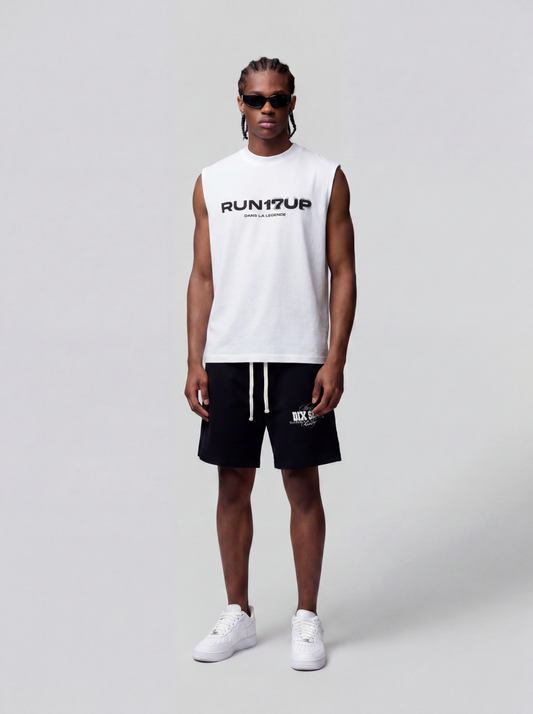 Run17up White Sleeveless Top
