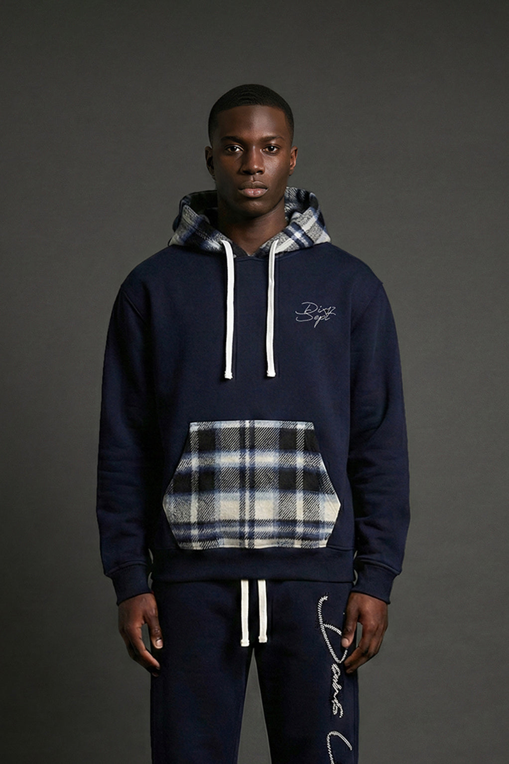 Dix Sept 17 Navy Flannel Hoodie