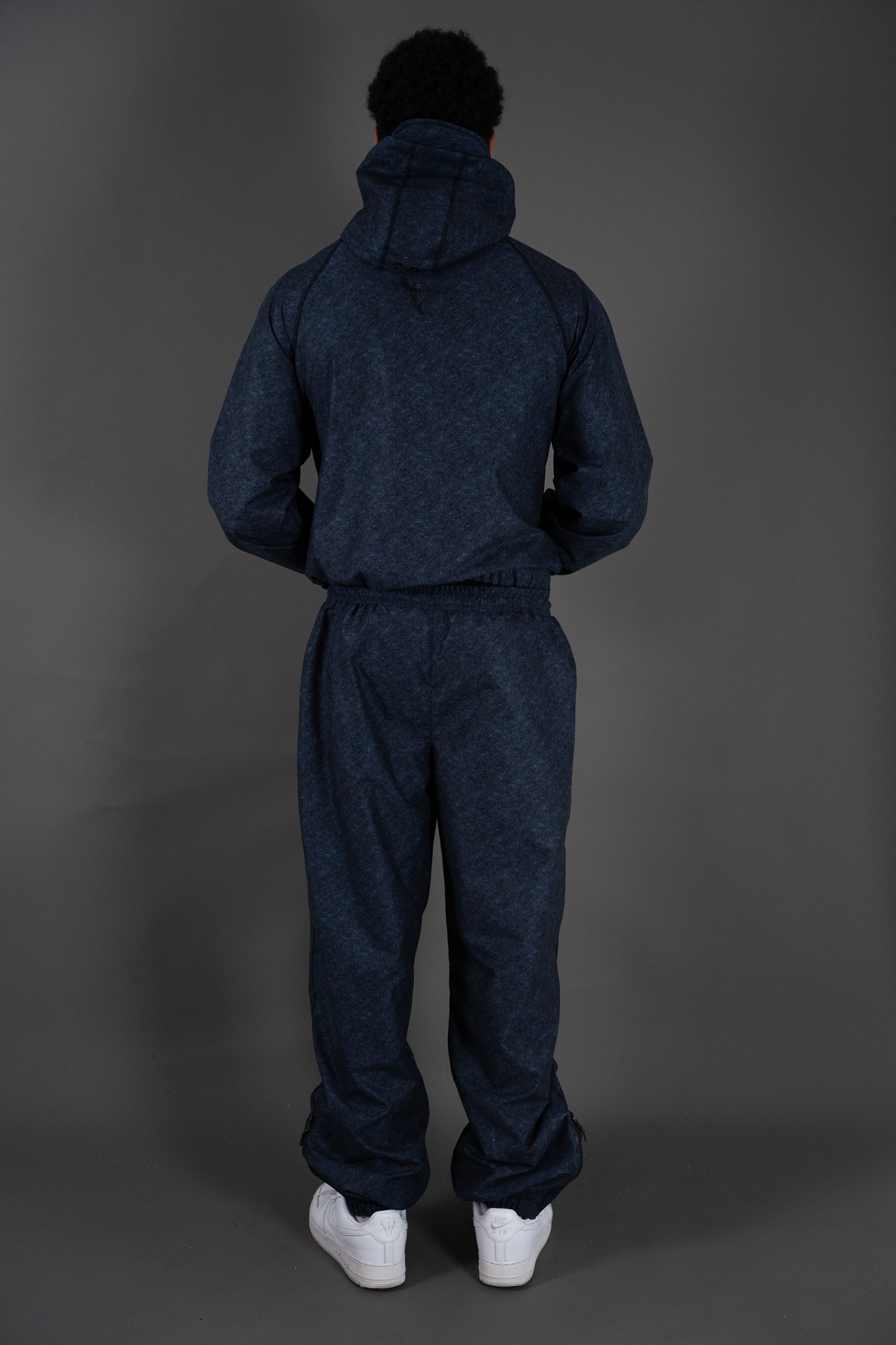 Velours-Tech Navy Windbreaker Jacket