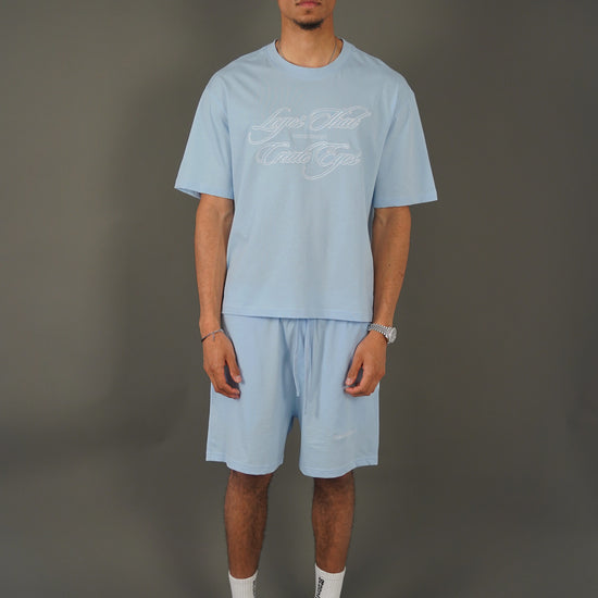 Baby Blue Seventeen Tshirt Short Set