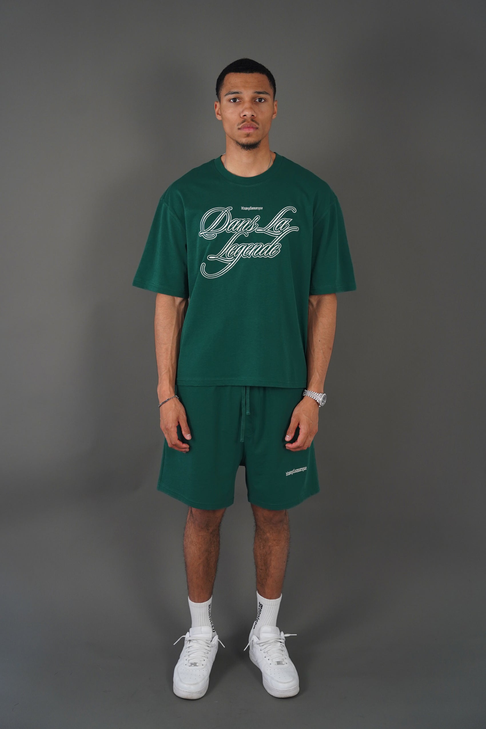 Dans La Legende Embroidered Green T-Shirt