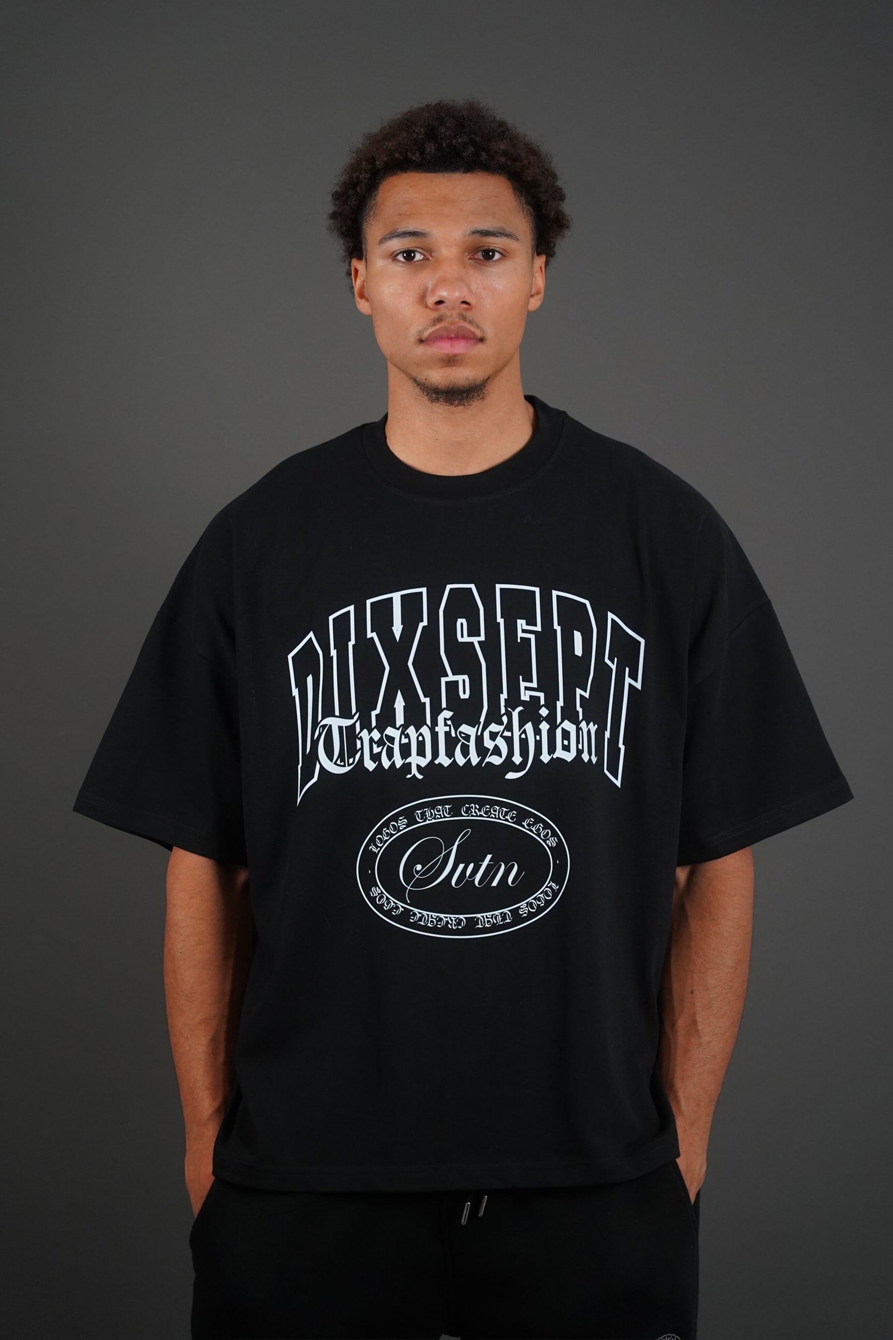 Black College Logo Boxy Fit T-Shirt