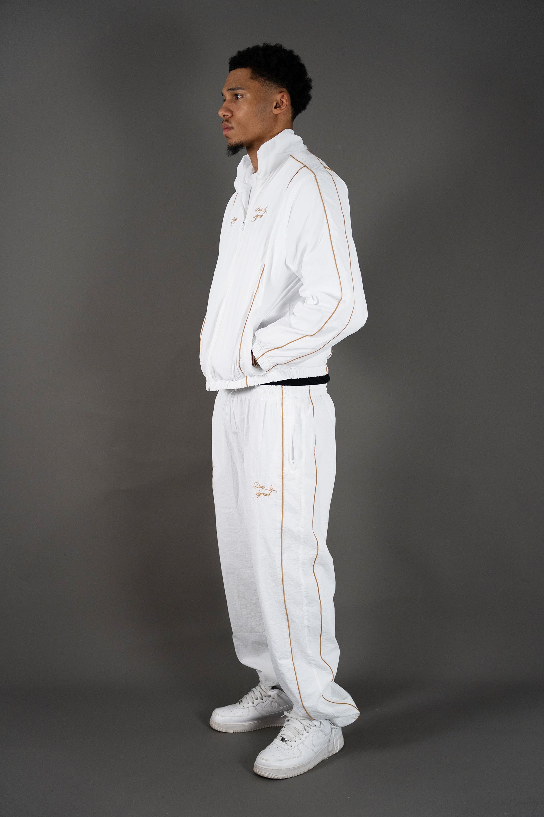 Dans La Legende White Windreaker Pants