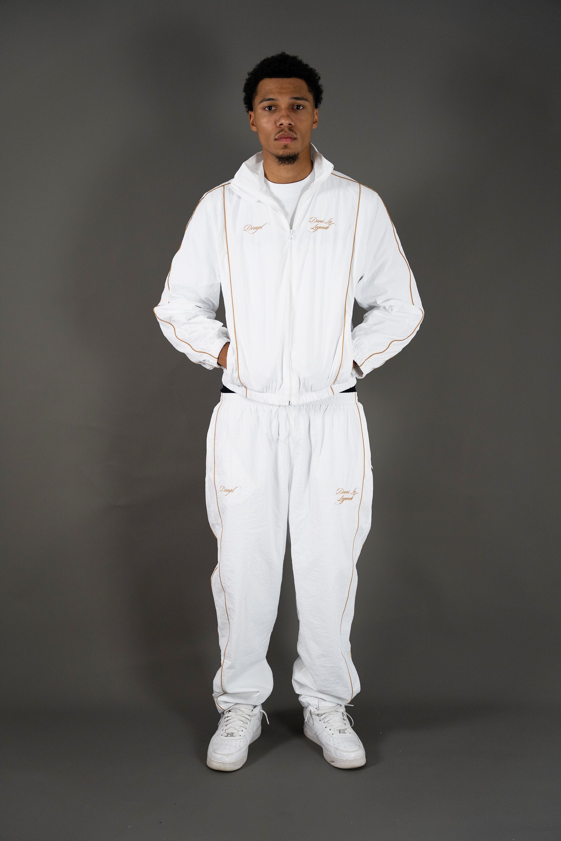 Dans La Legende White Windreaker Pants