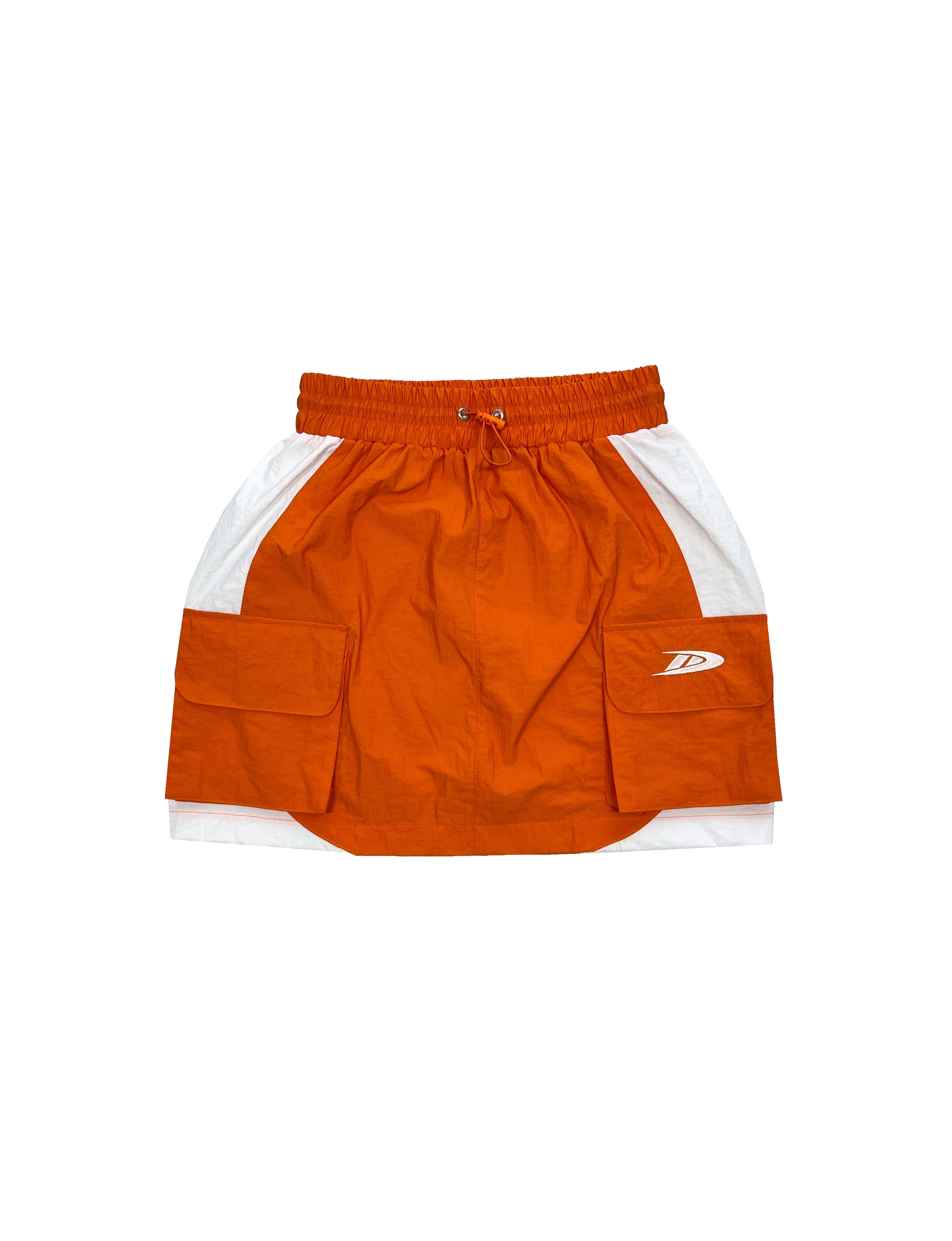 Orange windbreaker cargo skirt